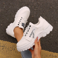 Lace-up Sports Shoes With Side-Zipper Design Fashion Thick-soled Round-toe Casual Shoes For Women Sneakers - Ever Bloom Now