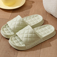 Men's Home Slippers With Plaid Design Soft-soled Silent Indoor Floor Bathing Slippers Women House Shoes Summer - Ever Bloom Now