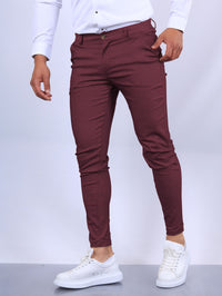 Men's Slim Button Trousers Fashion Solid Office Versatile Long Pencil Pants - Ever Bloom Now