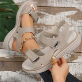 Casual Velcro-design Sandals Summer Comfortable Fish Mouth Sports Sandals Women Lightweight Beach Shoes - Ever Bloom Now