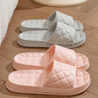 Men's Home Slippers With Plaid Design Soft-soled Silent Indoor Floor Bathing Slippers Women House Shoes Summer - Ever Bloom Now