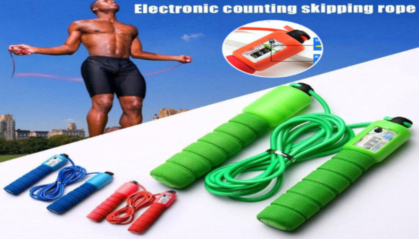Skipping Rope With Counter Adjustable Length Counter Wear-resistant Foam Cotton Handle JumpRope Exercise Portable Sports Training Equipment - Ever Bloom Now