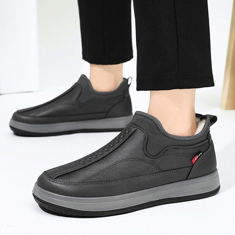 Winter Warm Fleece Snow Boots Round-toed Platform Ankle Boot Fashion Simple Non-slip Flat Cotton Shoes Men - Ever Bloom Now