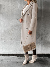 Long Sleeve Lapel Coat Winter Fashion Solid Double Breasted Slim Long Jacket Womens Clothing - Ever Bloom Now