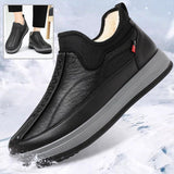 Winter Warm Fleece Snow Boots Round-toed Platform Ankle Boot Fashion Simple Non-slip Flat Cotton Shoes Men - Ever Bloom Now