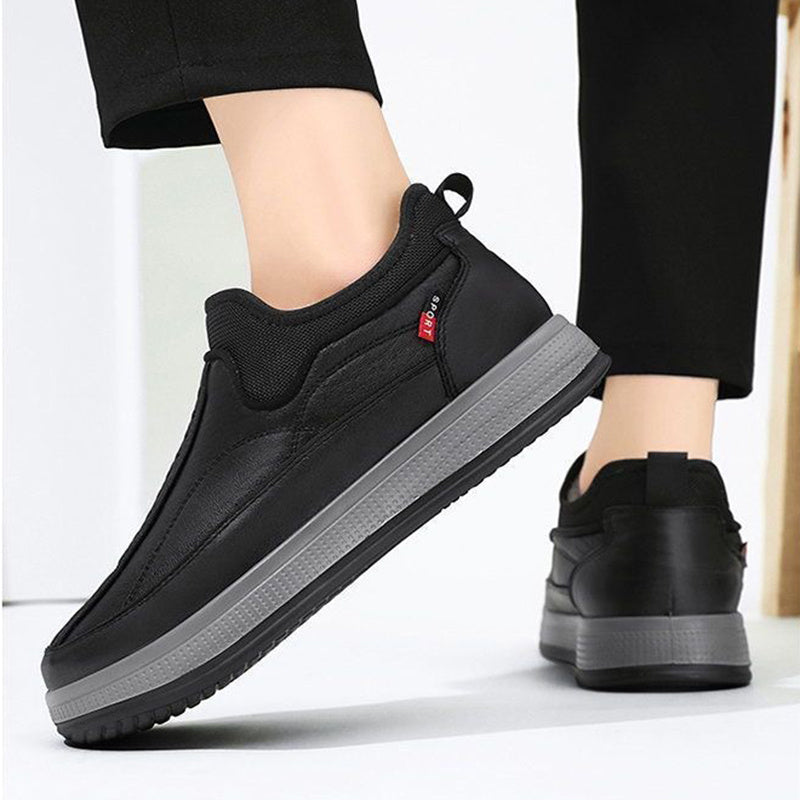 Winter Warm Fleece Snow Boots Round-toed Platform Ankle Boot Fashion Simple Non-slip Flat Cotton Shoes Men - Ever Bloom Now