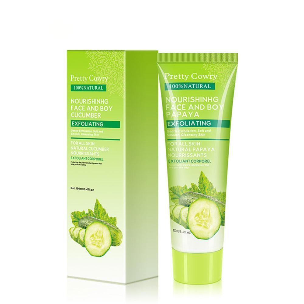 Cucumber Coconut Papaya Facial Exfoliating Gel Cream 100ml Body Cleansing - Ever Bloom Now