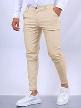 Men's Slim Button Trousers Fashion Solid Office Versatile Long Pencil Pants - Ever Bloom Now