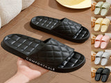 Men's Home Slippers With Plaid Design Soft-soled Silent Indoor Floor Bathing Slippers Women House Shoes Summer - Ever Bloom Now