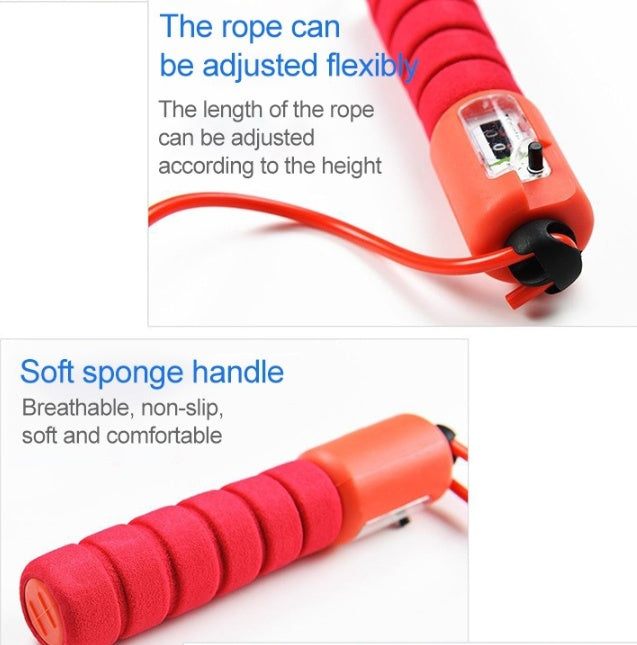 Skipping Rope With Counter Adjustable Length Counter Wear-resistant Foam Cotton Handle JumpRope Exercise Portable Sports Training Equipment - Ever Bloom Now