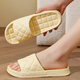 Men's Home Slippers With Plaid Design Soft-soled Silent Indoor Floor Bathing Slippers Women House Shoes Summer - Ever Bloom Now