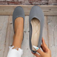 Round Toe Flats Shoes Casual Comfortable Soft Slip On Knit Mesh Shoes For Women - Ever Bloom Now