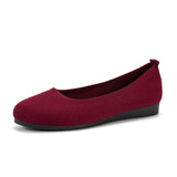 Round Toe Flats Shoes Casual Comfortable Soft Slip On Knit Mesh Shoes For Women - Ever Bloom Now