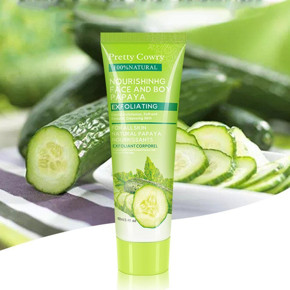 Cucumber Coconut Papaya Facial Exfoliating Gel Cream 100ml Body Cleansing - Ever Bloom Now