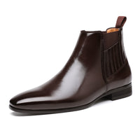 Pointed Toe Chelsea-style Boots For Men Fashion British Style Square Heel Business Formal Leather Shoes - Ever Bloom Now