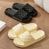 Men's Home Slippers With Plaid Design Soft-soled Silent Indoor Floor Bathing Slippers Women House Shoes Summer - Ever Bloom Now