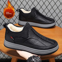 Winter Warm Fleece Snow Boots Round-toed Platform Ankle Boot Fashion Simple Non-slip Flat Cotton Shoes Men - Ever Bloom Now