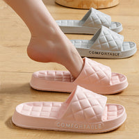 Men's Home Slippers With Plaid Design Soft-soled Silent Indoor Floor Bathing Slippers Women House Shoes Summer - Ever Bloom Now