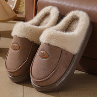 Winter Plush Slippers For Men Casual All-match Warm Suede House Shoes Indoor Non-slip Floor Bedroom Slipper - Ever Bloom Now