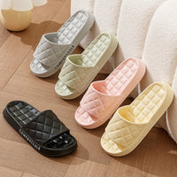 Men's Home Slippers With Plaid Design Soft-soled Silent Indoor Floor Bathing Slippers Women House Shoes Summer - Ever Bloom Now