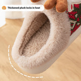 Cute Christmas Elk Plush Slippers Winter Ins Fashion Non-slip Floor Bedroom Home Slippers For Women Fuzzy House Shoes - Ever Bloom Now