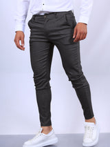 Men's Slim Button Trousers Fashion Solid Office Versatile Long Pencil Pants - Ever Bloom Now