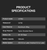 VALDUS 2025 New VITRO NO Screen Smart Bracelet ECG SOS Heart Rate Blood Pressure Sports Fitness Waterproof Screenless Smartwatch