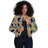 Tailor Made Women's Collarless Jacket African Print Original Design Ankara Styles Female Short Bomber Coats