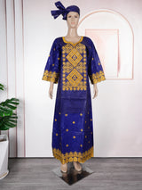 H&D African Women's Dresses Embroidery Bazin Riche Dress Plus Size Wedding Bubu Gowns Elegant Kaftan Boubou Djellaba Clothes