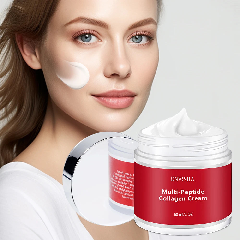 ENVISHA Face Cream Multi Peptide Collagen Skin Care Anti-Wrinkle Aging Moisturizing Shrink Pores Whitening Smooth Beauty Health