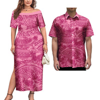 Couple Outfit 2Pcs Sets Ladies Evening Dresses Polynesian Pattern Design Classic Mens Hawaiian Shirts Match Women Plus Size Dres