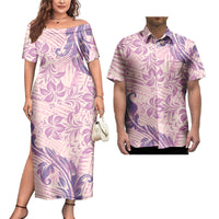 Couple Outfit 2Pcs Sets Ladies Evening Dresses Polynesian Pattern Design Classic Mens Hawaiian Shirts Match Women Plus Size Dres
