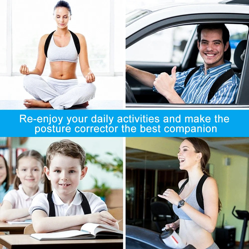 Medical Adjustable Back Shoulder Posture Corrector Belt Clavicle Spine Support Preventing Humpback Sports Upper Back Neck Brace