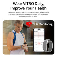 VALDUS 2025 New VITRO NO Screen Smart Bracelet ECG SOS Heart Rate Blood Pressure Sports Fitness Waterproof Screenless Smartwatch