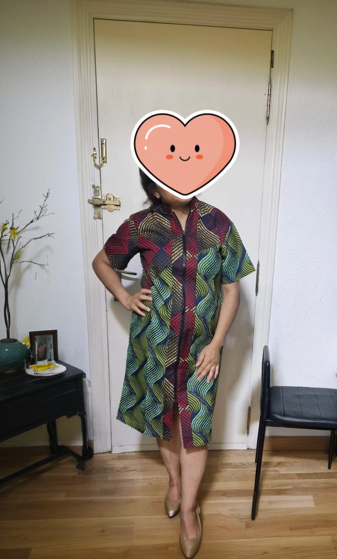 Stand Collar Dress African Trends Patchwork Dress Original Design Elegant Print Women's Ankara Outfit Customized