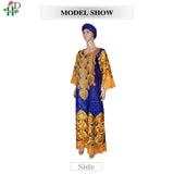 H&D African Women's Dresses Embroidery Bazin Riche Dress Plus Size Wedding Bubu Gowns Elegant Kaftan Boubou Djellaba Clothes