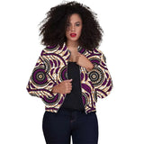 Tailor Made Women's Collarless Jacket African Print Original Design Ankara Styles Female Short Bomber Coats