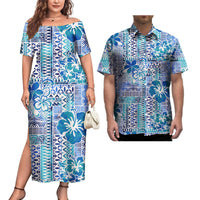 Couple Outfit 2Pcs Sets Ladies Evening Dresses Polynesian Pattern Design Classic Mens Hawaiian Shirts Match Women Plus Size Dres