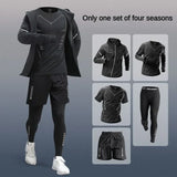 3-7Pcs Men's Ice Fiber Quick-Dry Running Fitness Full Set/Suit Tracksuit For Marathon, Training Cycling，Jogging,Gym， sweatpants
