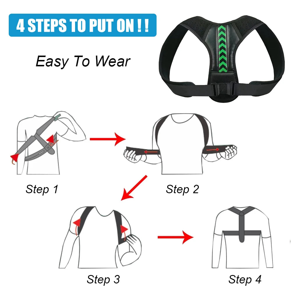 Medical Adjustable Back Shoulder Posture Corrector Belt Clavicle Spine Support Preventing Humpback Sports Upper Back Neck Brace