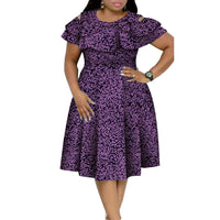 New Bazin Riche African Ruffles Collar Dresses for Women Dashiki Print Pearls Dresses Vestidos Women African Clothing WY4401