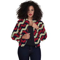 Tailor Made Women's Collarless Jacket African Print Original Design Ankara Styles Female Short Bomber Coats
