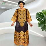 H&D African Women's Dresses Embroidery Bazin Riche Dress Plus Size Wedding Bubu Gowns Elegant Kaftan Boubou Djellaba Clothes