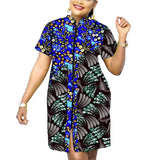 Stand Collar Dress African Trends Patchwork Dress Original Design Elegant Print Women's Ankara Outfit Customized