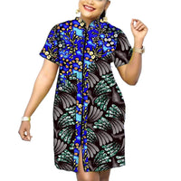 Stand Collar Dress African Trends Patchwork Dress Original Design Elegant Print Women's Ankara Outfit Customized