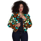 Tailor Made Women's Collarless Jacket African Print Original Design Ankara Styles Female Short Bomber Coats