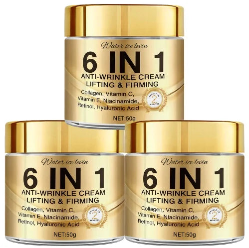 6 in 1 Anti-Wrinkle Cream with Collagen, Retinol & Hyaluronic Acid, Lifts, Firms & Nourishes for Softer, Confident Skin