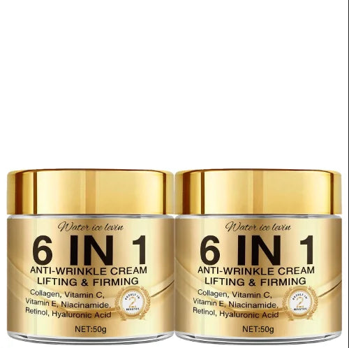 6 in 1 Anti-Wrinkle Cream with Collagen, Retinol & Hyaluronic Acid, Lifts, Firms & Nourishes for Softer, Confident Skin