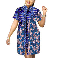 Stand Collar Dress African Trends Patchwork Dress Original Design Elegant Print Women's Ankara Outfit Customized