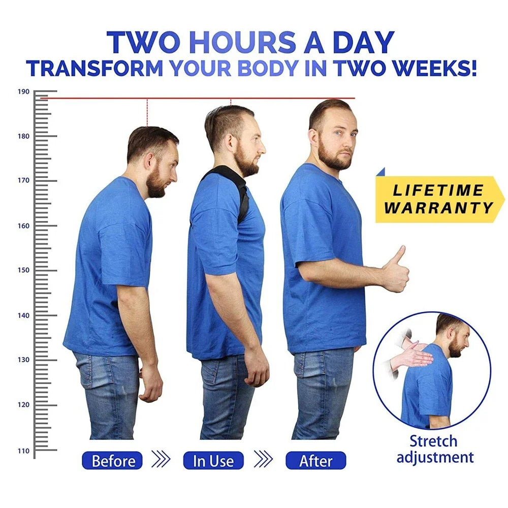 Medical Adjustable Back Shoulder Posture Corrector Belt Clavicle Spine Support Preventing Humpback Sports Upper Back Neck Brace